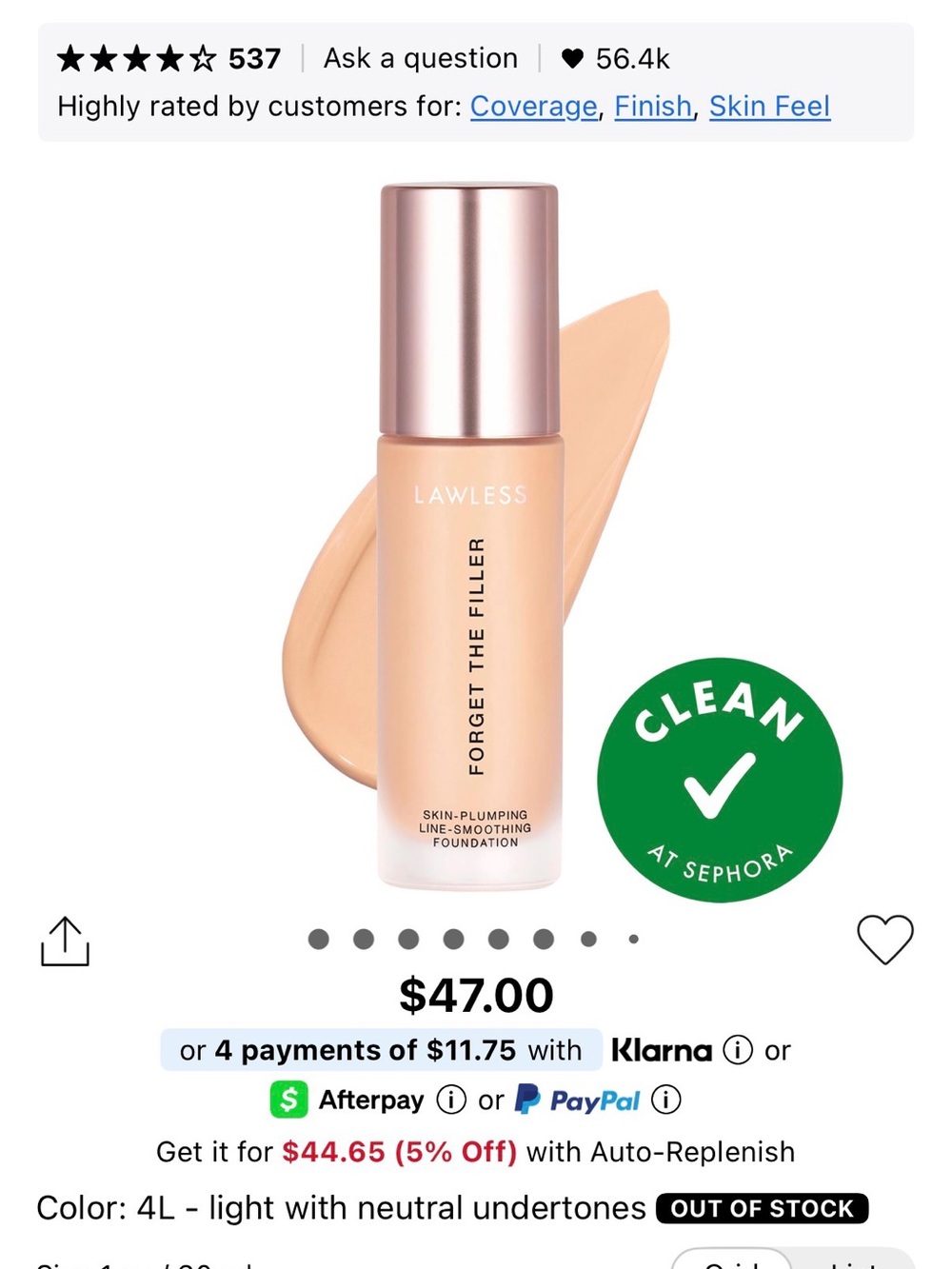 LAWLESS Forget The Filler Foundation in 4L Light - Neutral
